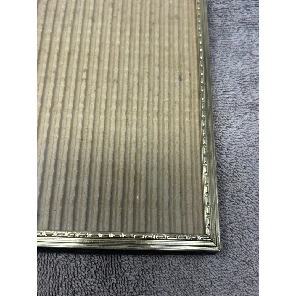 Vintage Double Picture Frame Gold 5x7 Hinged Filigree Embossed